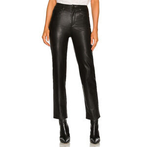 Paige 'Stella' Straight Faux Leather Pant Size 26